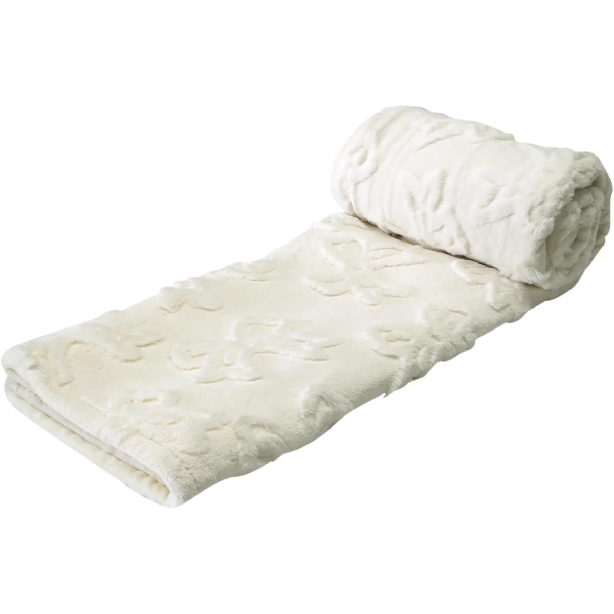 Bow Faux Fur Heated Electric Throw - White – image 3