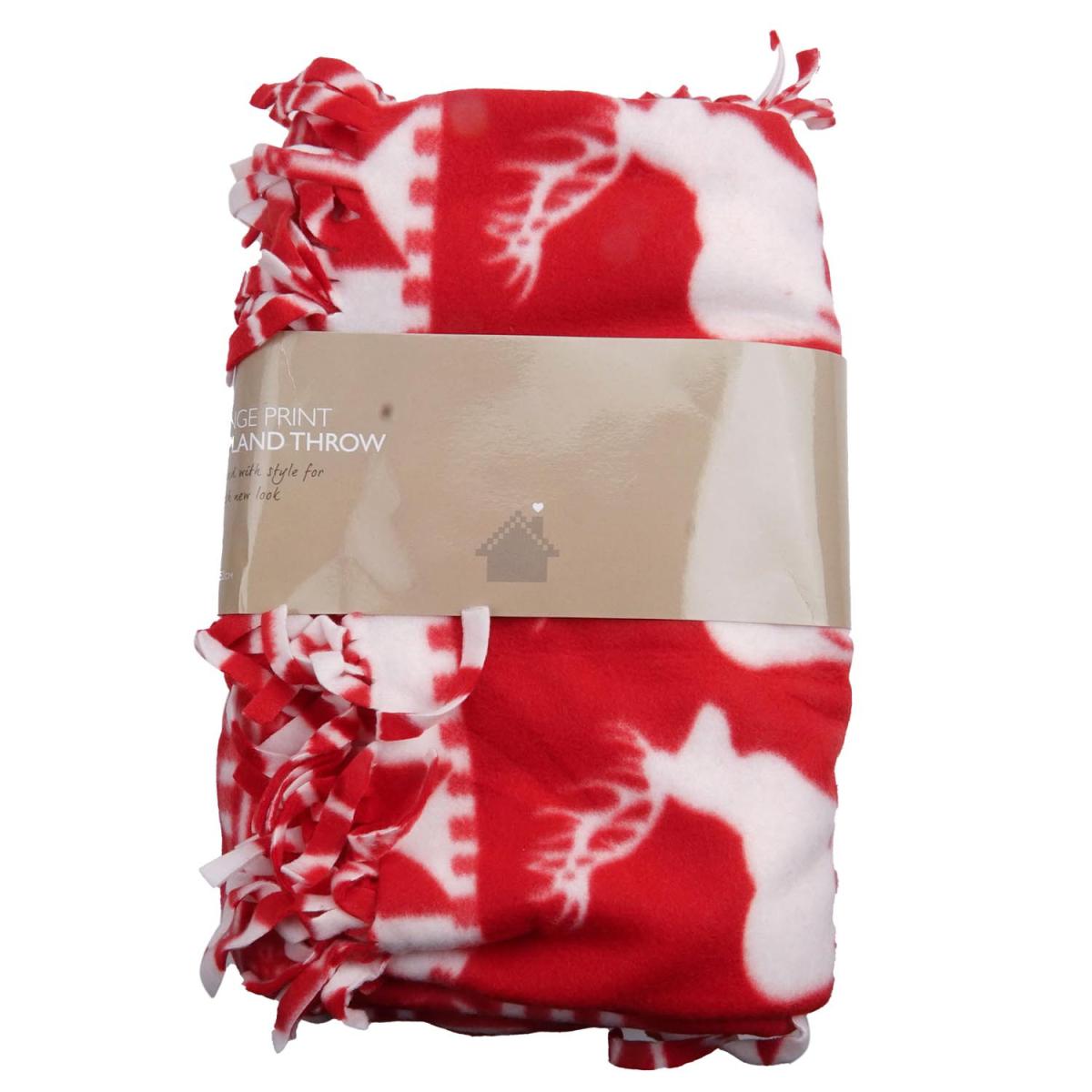 Lapland Red Fringe Print Throw – image 2