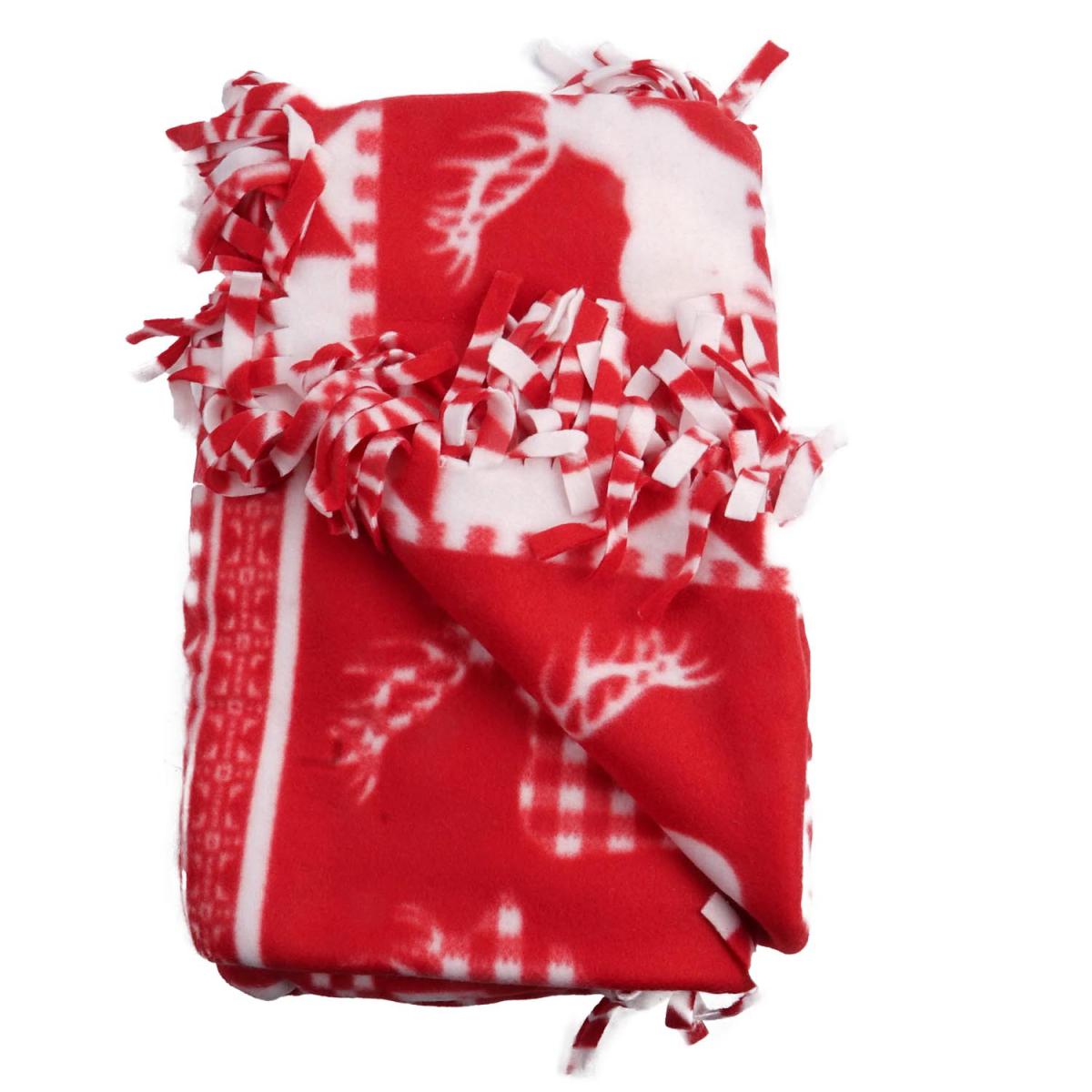 Lapland Red Fringe Print Throw – image 3