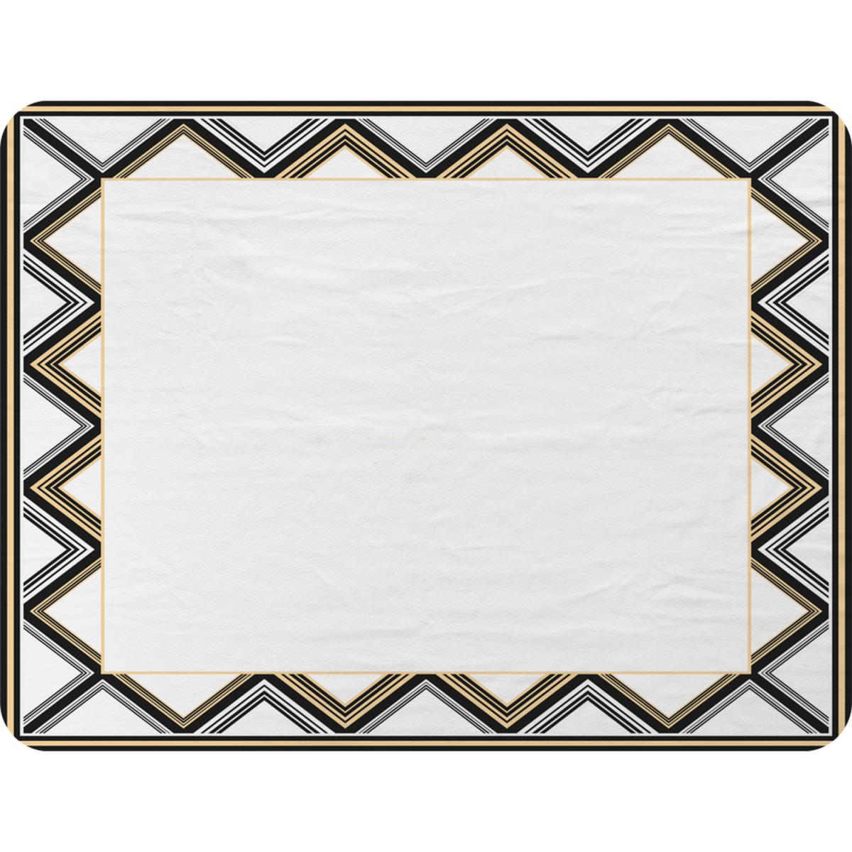 Art Deco Patterned Border Blanket - Black – image 2