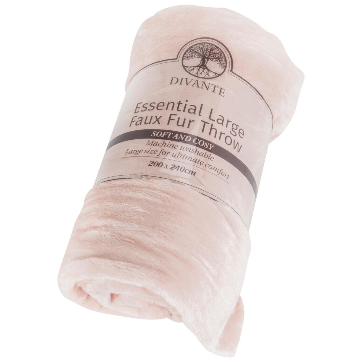 Essential Large Faux Fur Throw - Blush – image 2