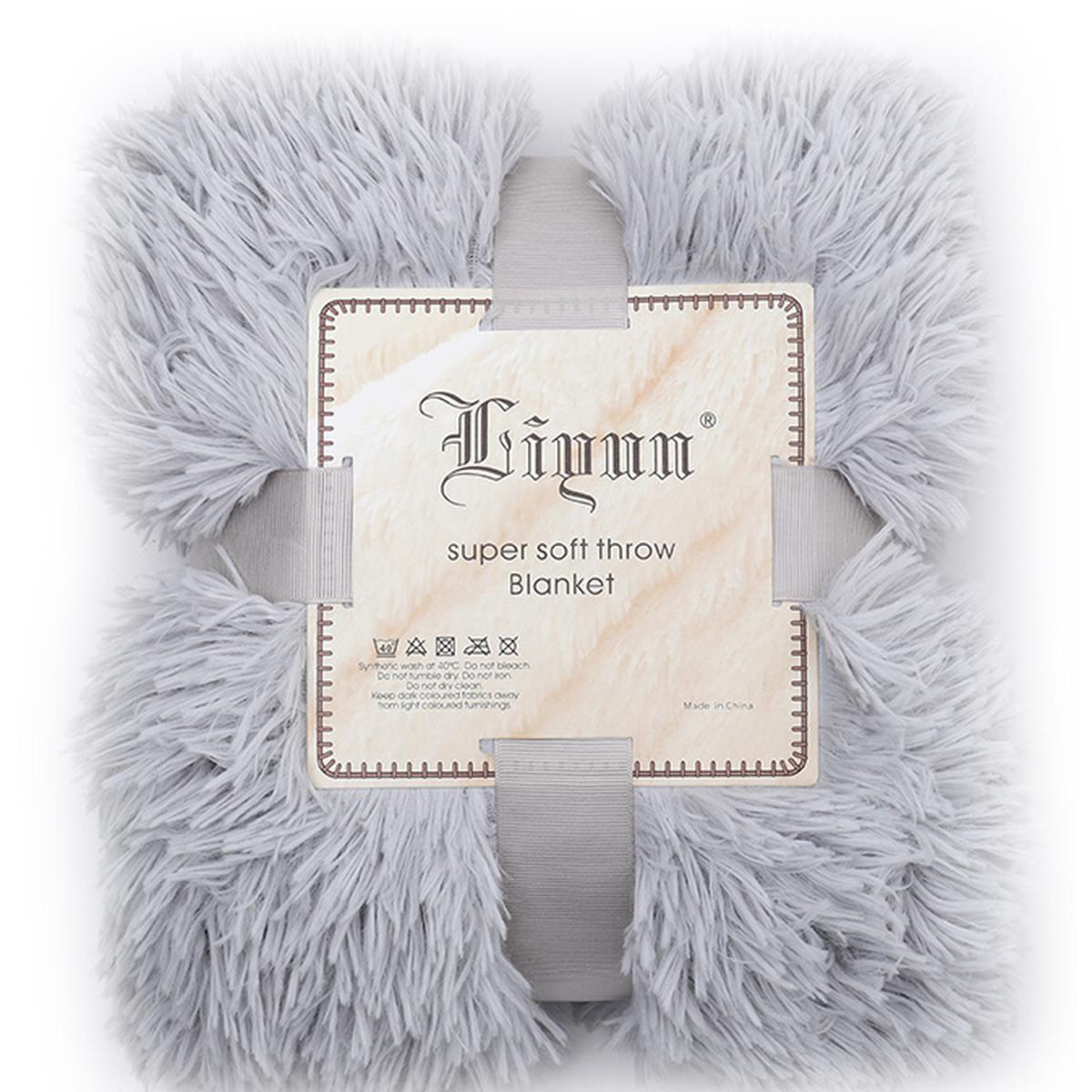 Fluffy Shaggy Coral Fleece Throw Blanket  - Grey – image 2