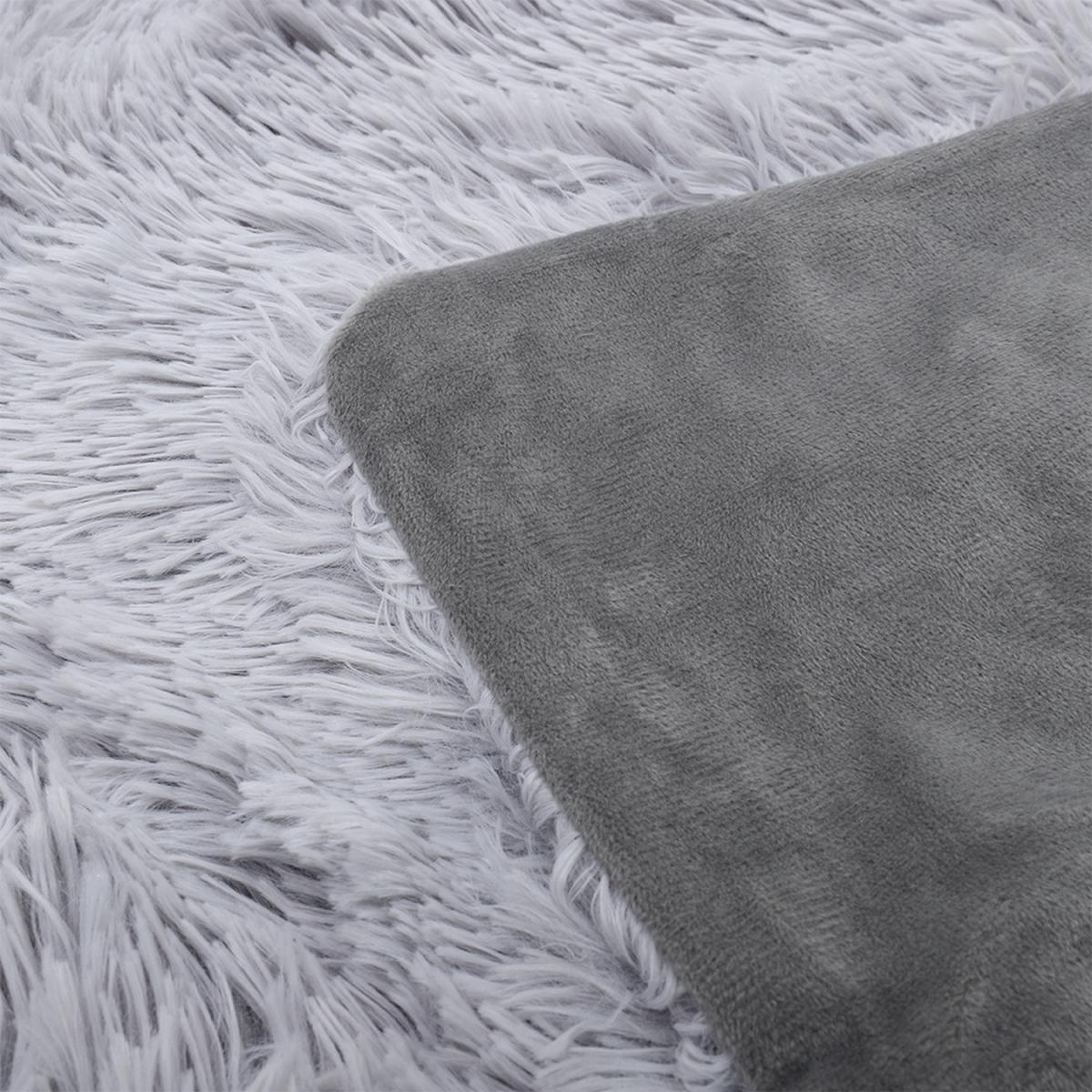 Fluffy Shaggy Coral Fleece Throw Blanket  - Grey – image 4