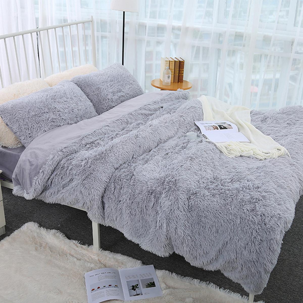 Fluffy Shaggy Coral Fleece Throw Blanket  - Grey – image 5
