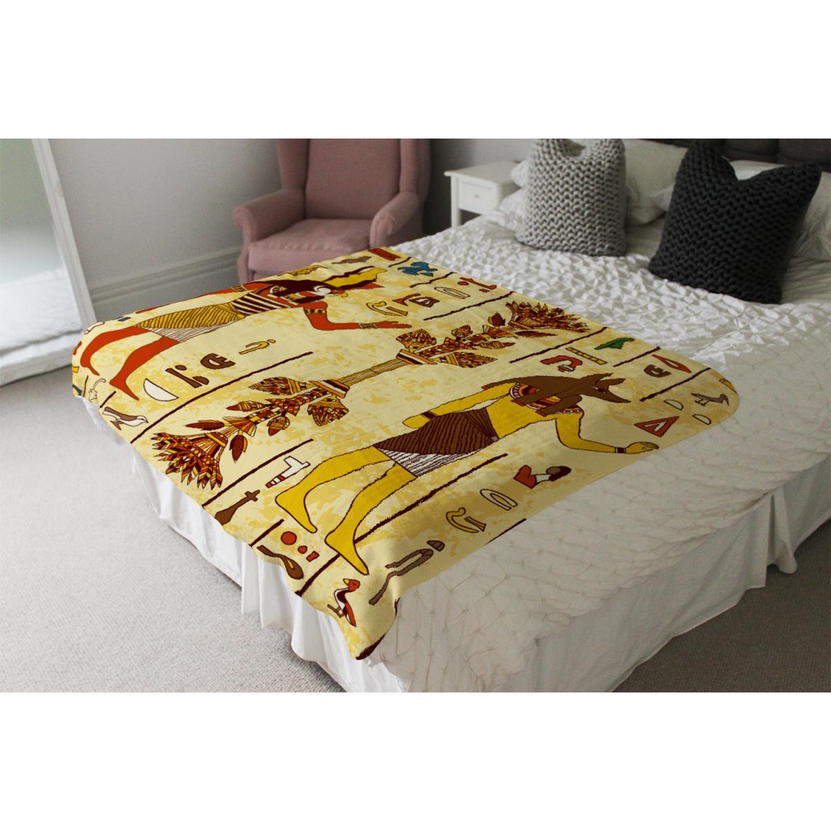 Egyptian Drawings Blanket - Yellow – image 3
