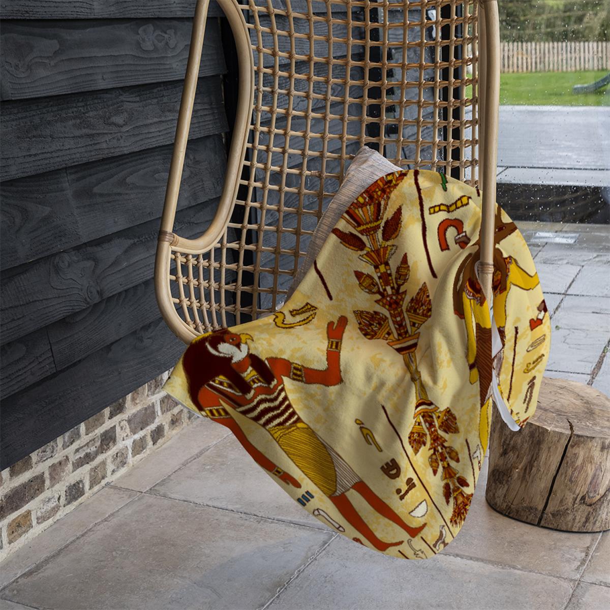 Egyptian Drawings Blanket - Yellow – image 5