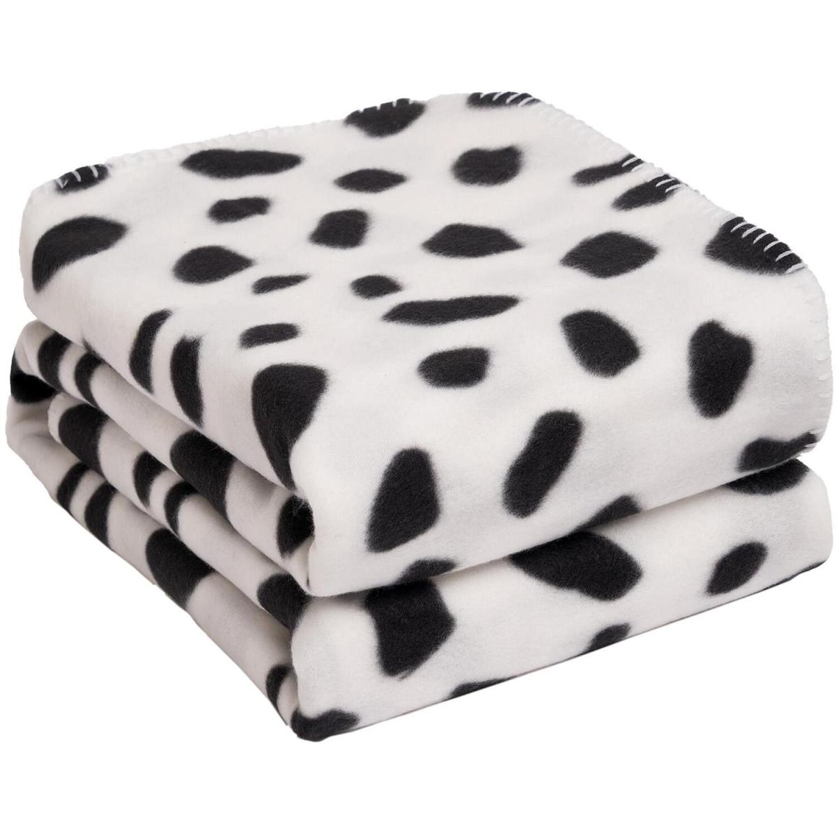 Dreamscene Dalmatian Fleece Blanket Throw Over Soft, 120 x 150cm - Black White - White – image 2