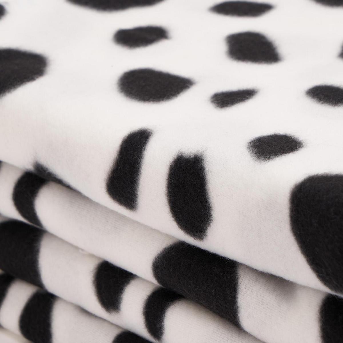 Dreamscene Dalmatian Fleece Blanket Throw Over Soft, 120 x 150cm - Black White - White – image 4