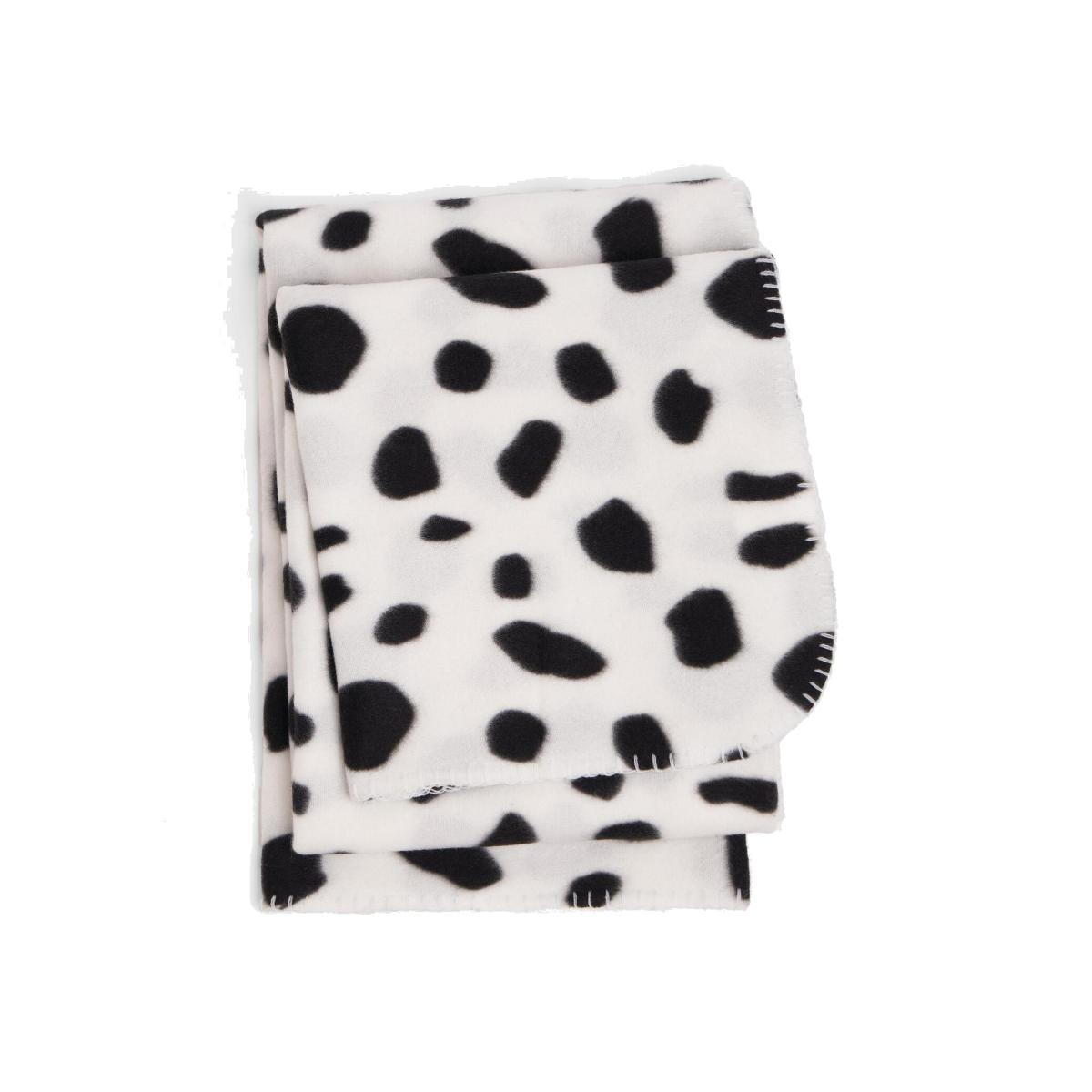 Dreamscene Dalmatian Fleece Blanket Throw Over Soft, 120 x 150cm - Black White - White – image 1