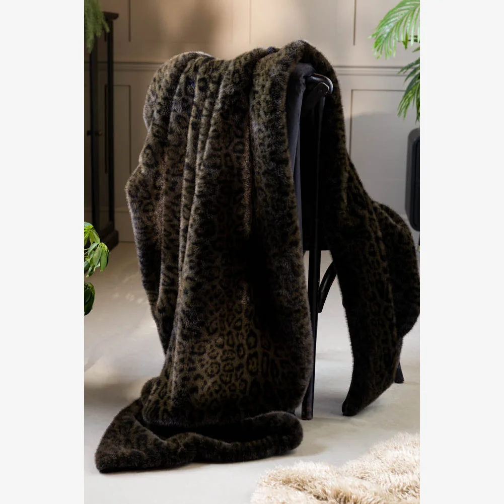 Jaguar Faux Fur Throw