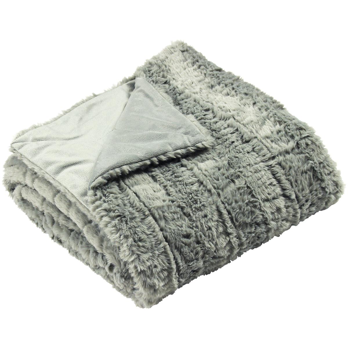 Micro-Mink Faux Fur Throw - Grey – image 4