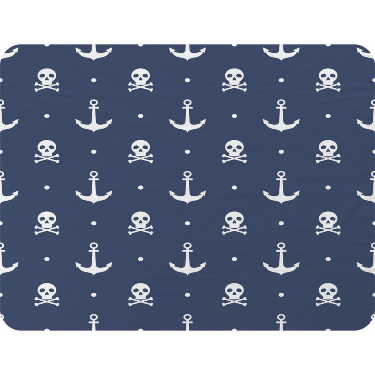 Anchor With Skull Bones Blanket - Blue – image 2