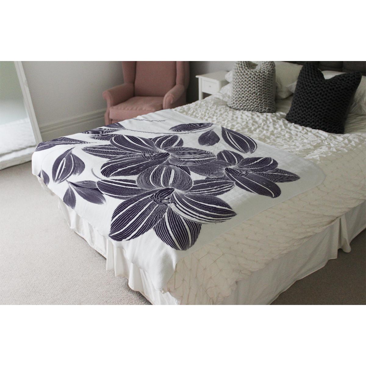Orchids Blanket - Blue – image 4