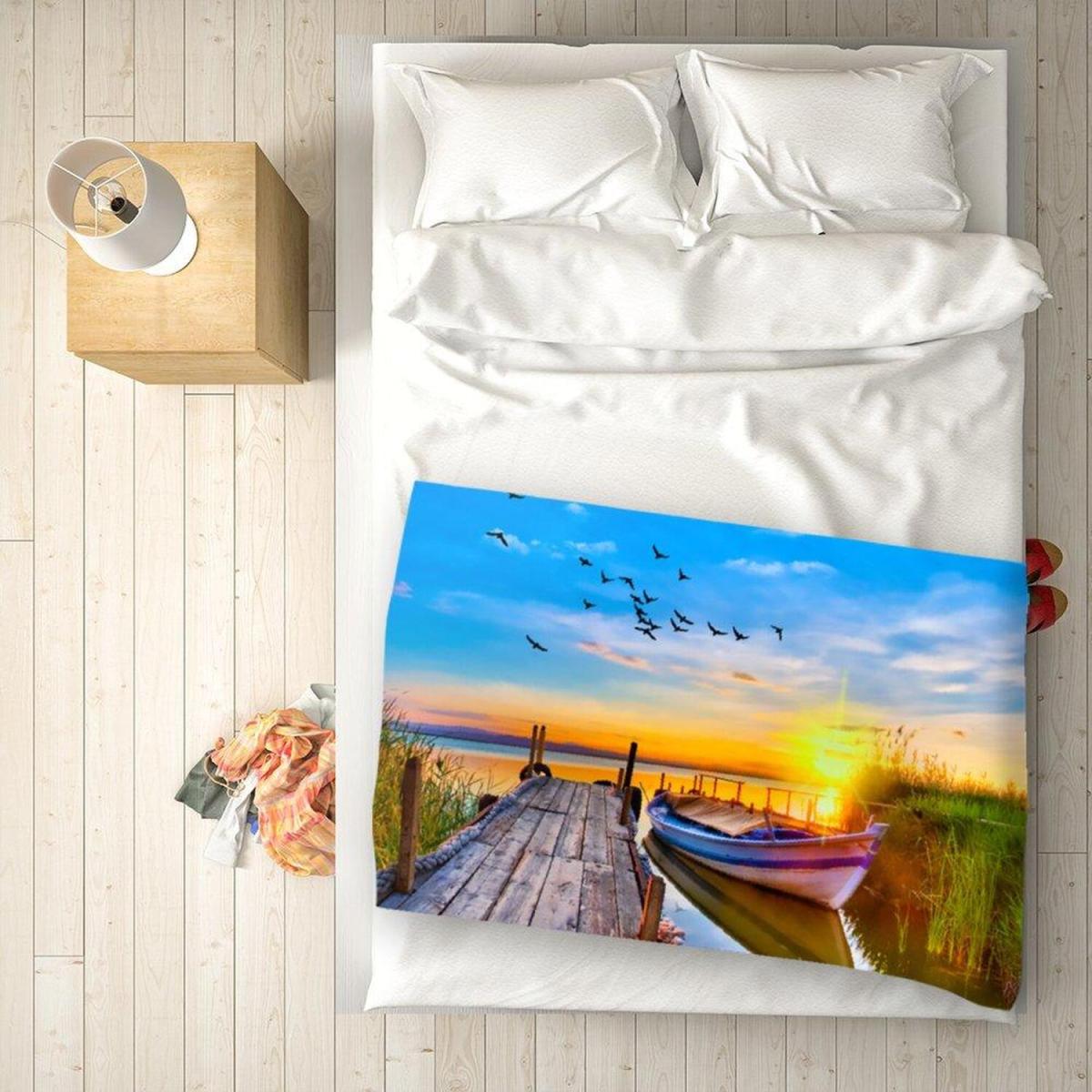 Sunset Of Colours At The Lake Blanket - Yellow – image 1