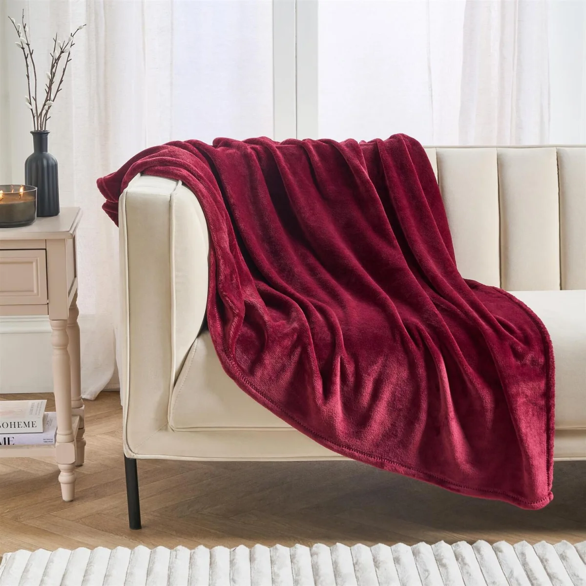 OHS Supersoft Throw - Burgundy / 200cm – image 2