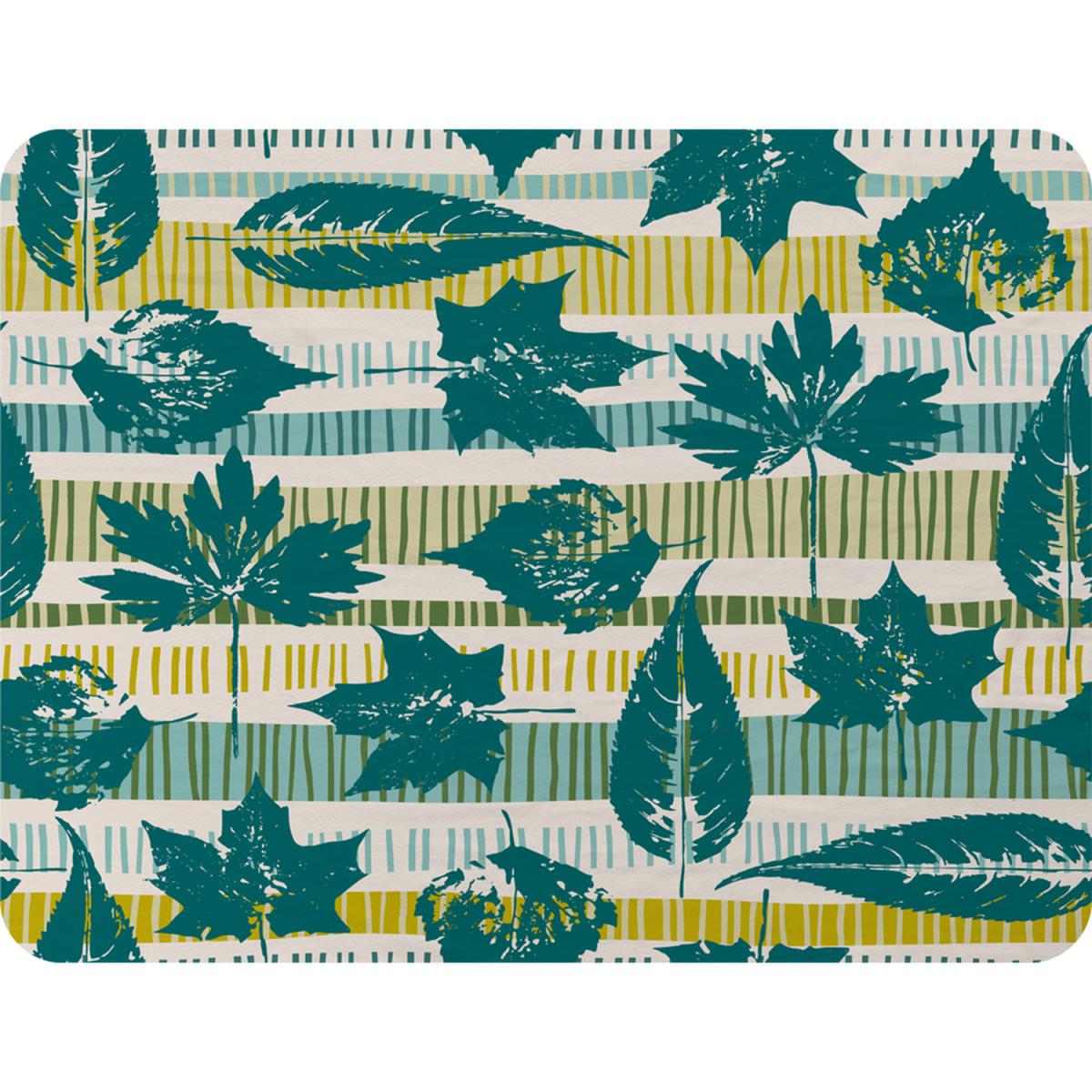 Autumn Pattern With Leaves On Geometric Blanket - Green – image 2