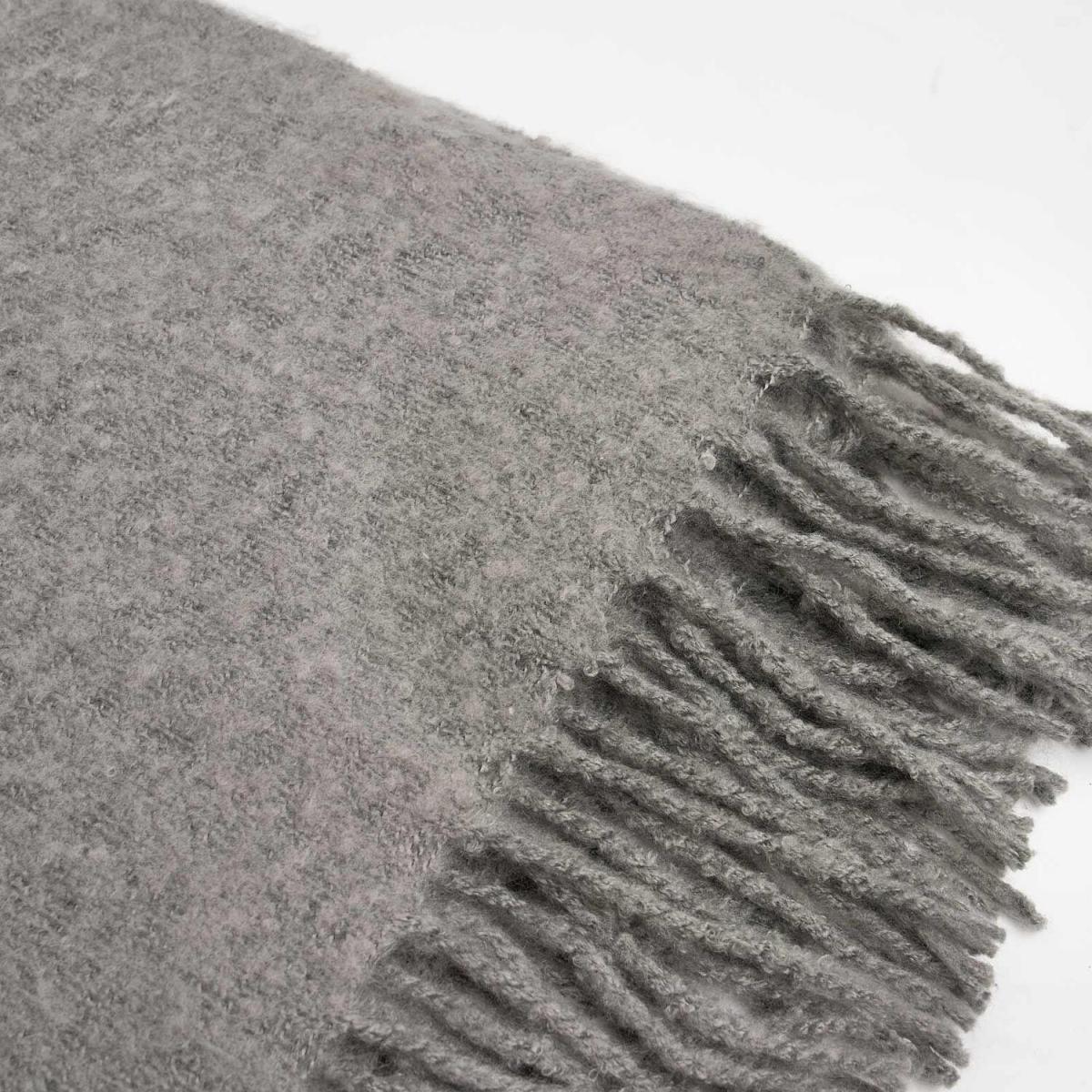 Highams Teased Wool Soft Knit Tassel Fleece Blanket Throw - Silver / 200cm – image 4