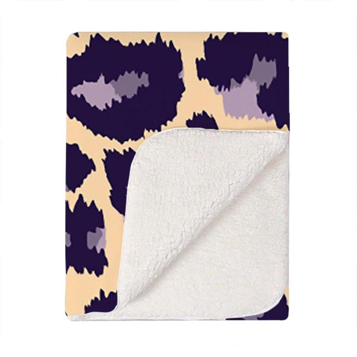 Colour Leopard Print Blanket - Purple – image 2