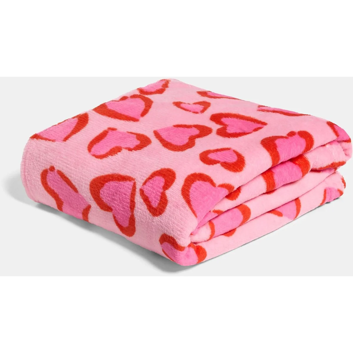 OHS Heart Leopard Print Fleece Throw - Pink/Red – image 3