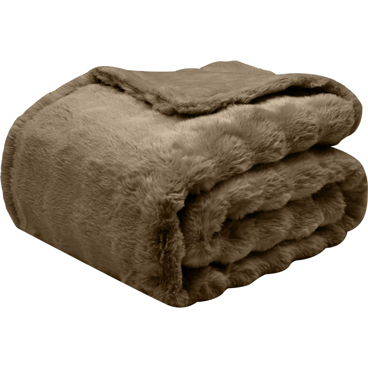 Electric Faux Fur Heated Throw - Mocha – image 3