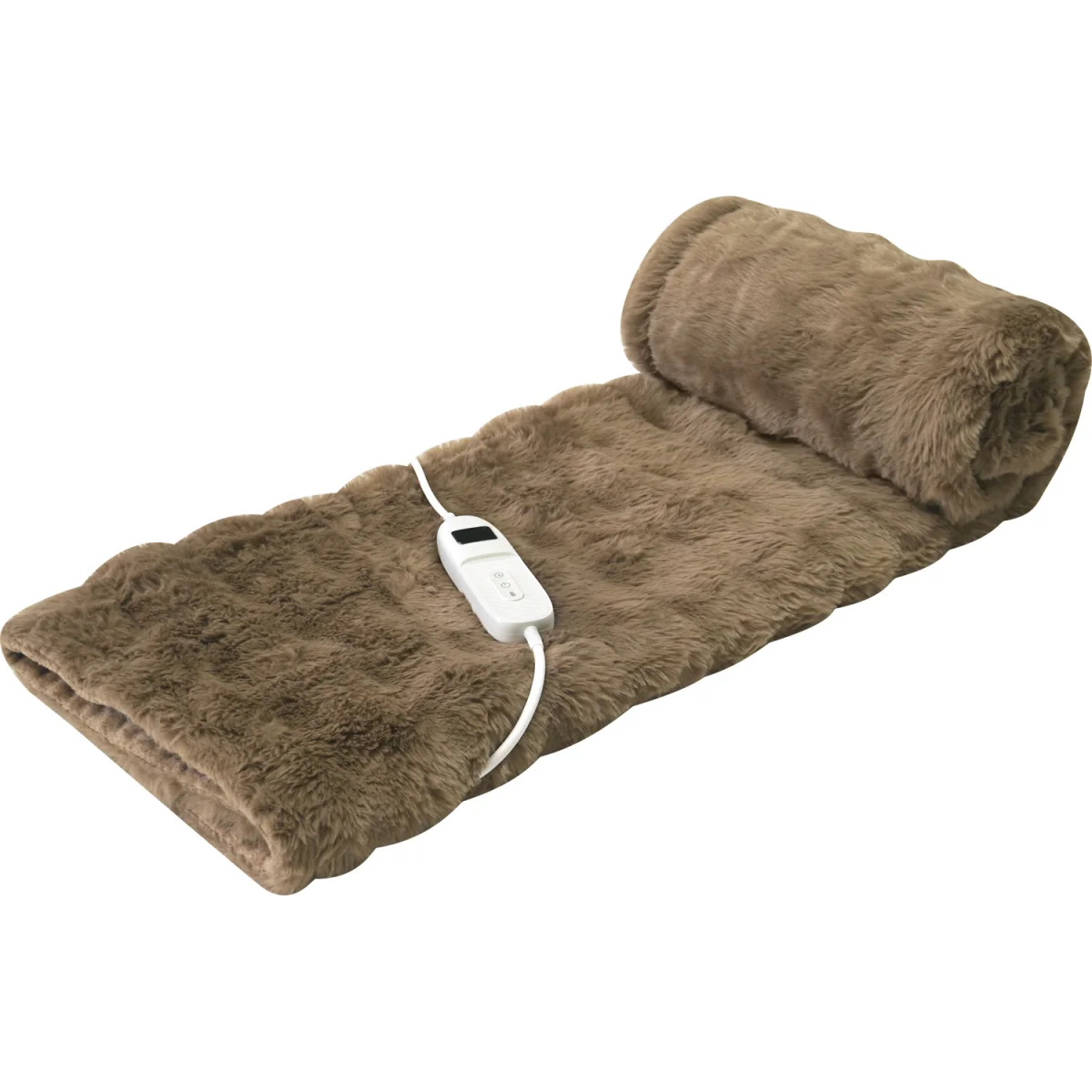 Electric Faux Fur Heated Throw - Mocha – image 6