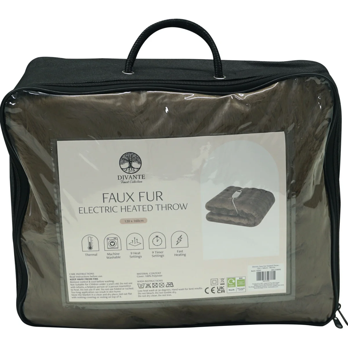 Electric Faux Fur Heated Throw - Mocha – image 7