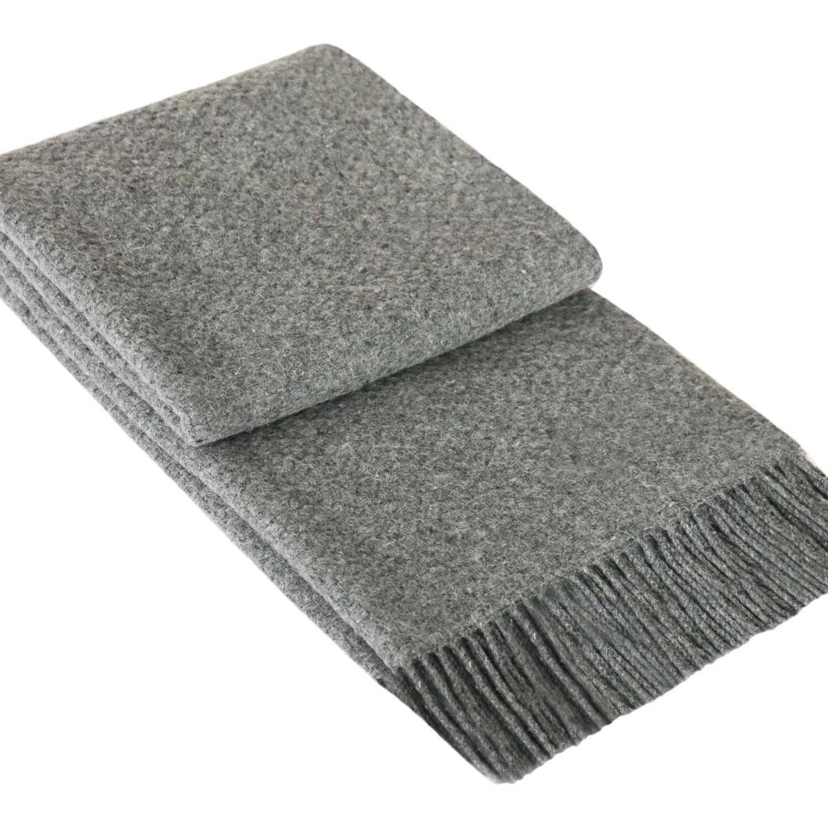 Soho Wool Blend Throw - Light Grey – image 2