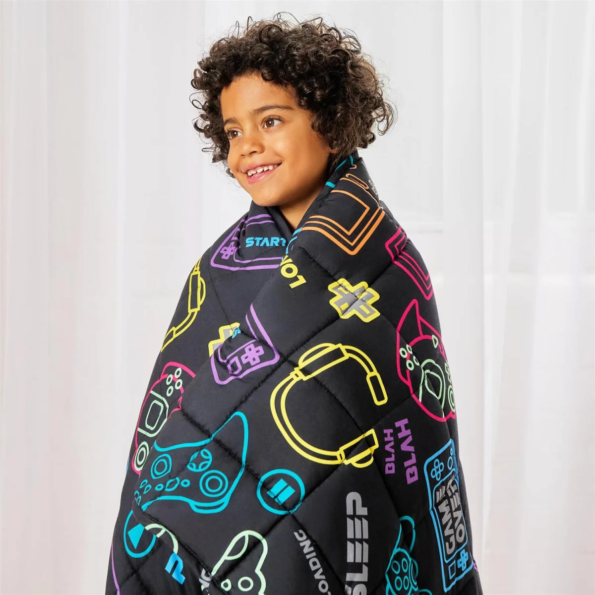 OHS Kids Gaming Print Weighted Blanket - Black – image 3