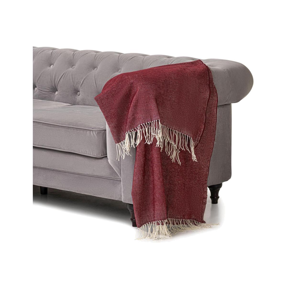 100 Acrylic Throw - 150cm x 125cm - Burgundy