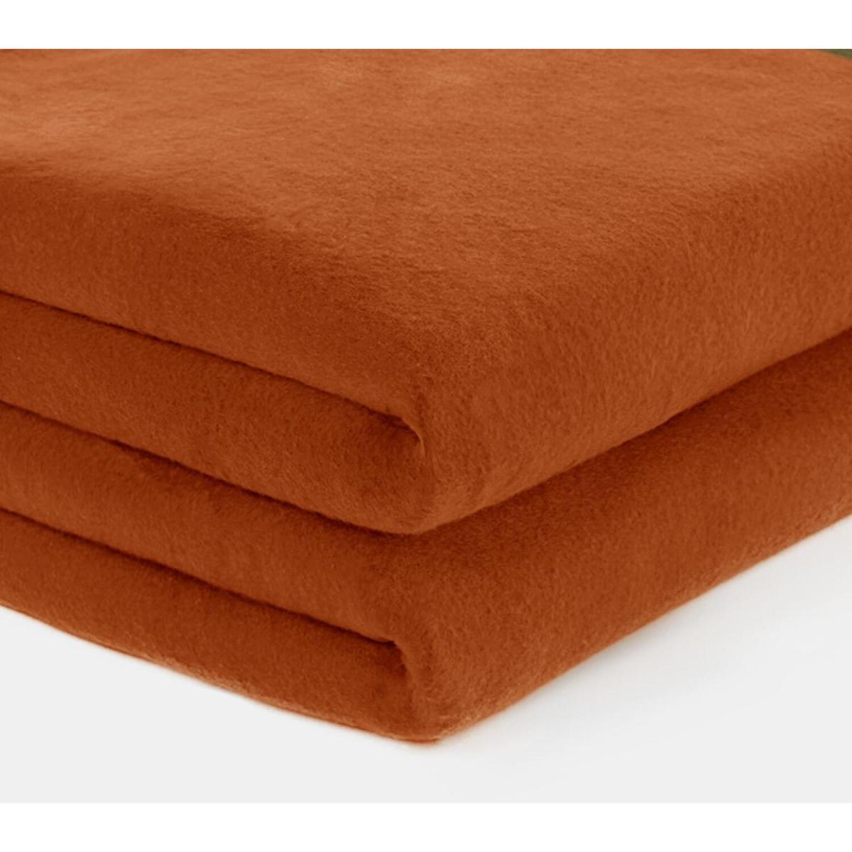 Warm Soft Plain Fleece Throw Over Blanket - Rust / 150cm / 125cm – image 2