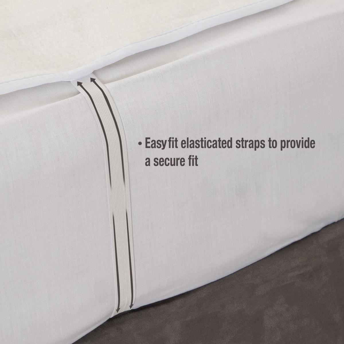 OHS Heated Electric Under Sheet Blanket Warm Fleece Winter White Topper - Double - White – image 5