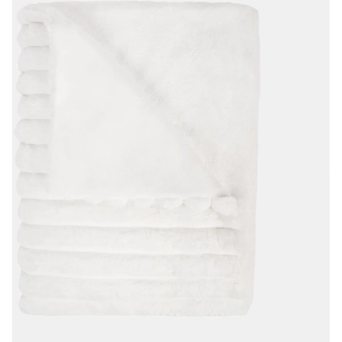 OHS Faux Fur Thick Ribbed Throw - White / 150cm / 1.5kg – image 6