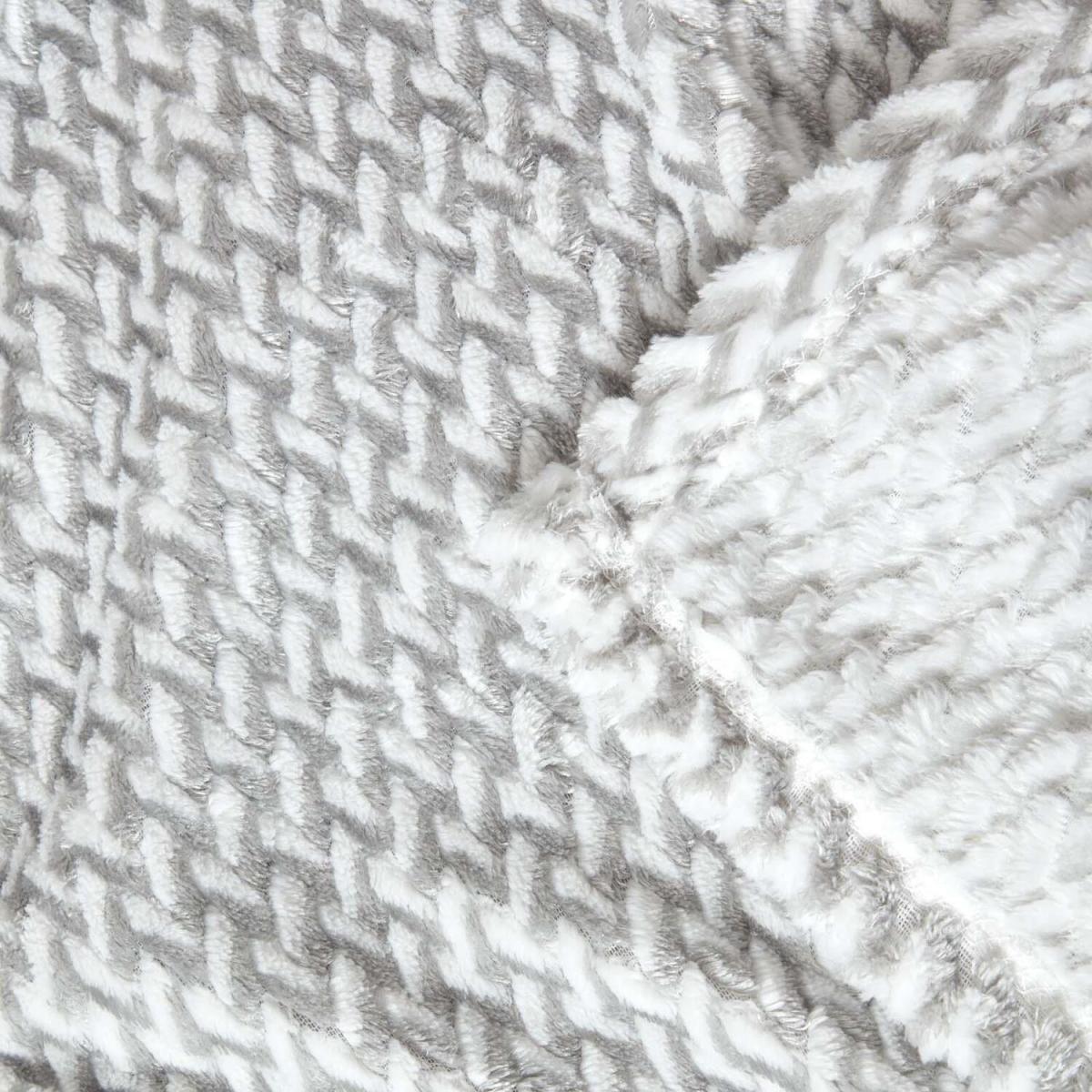 Homescapes Mora Faux Fur Velvet Throw - Grey / 200cm – image 4