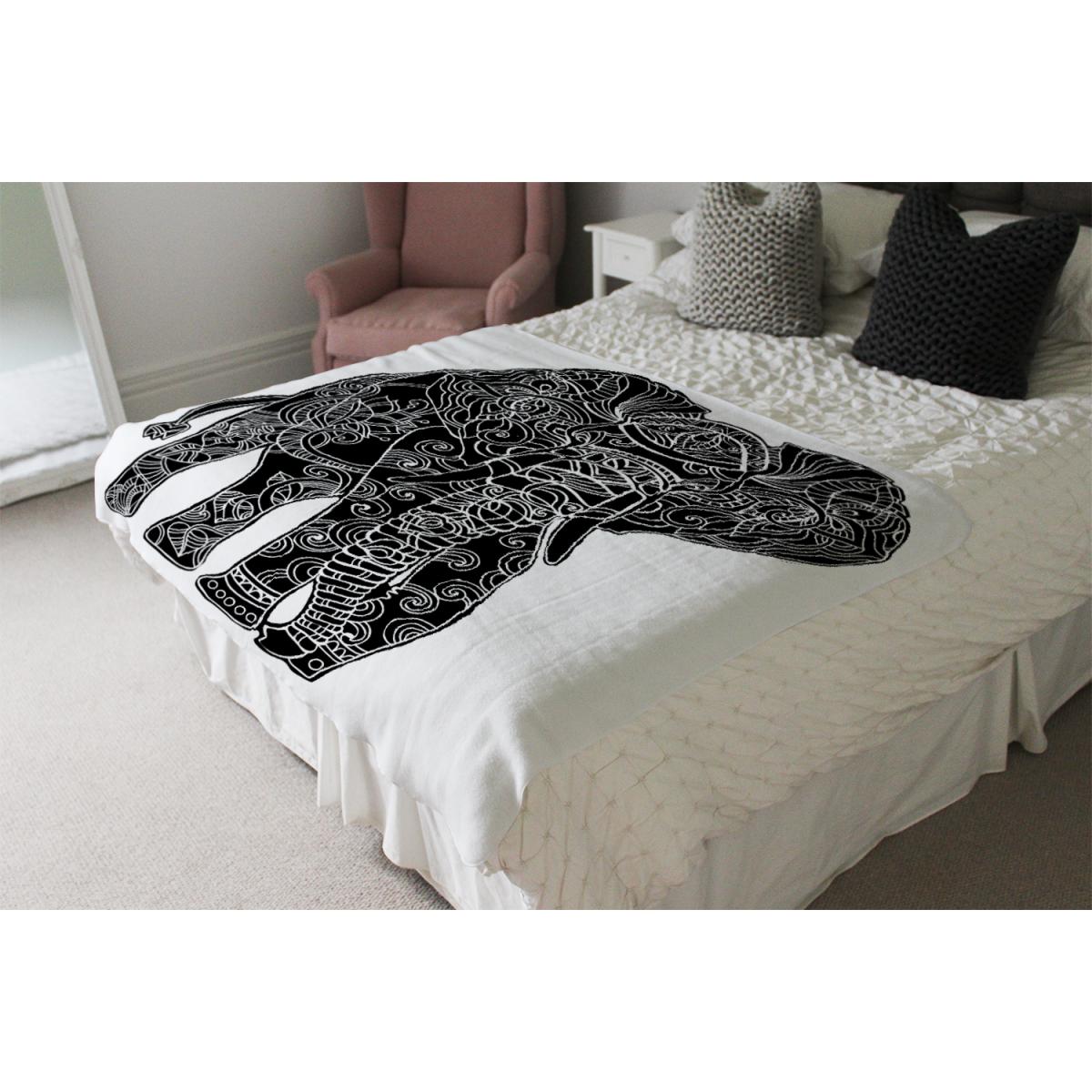 Elephant Silhouette Blanket - Black – image 2
