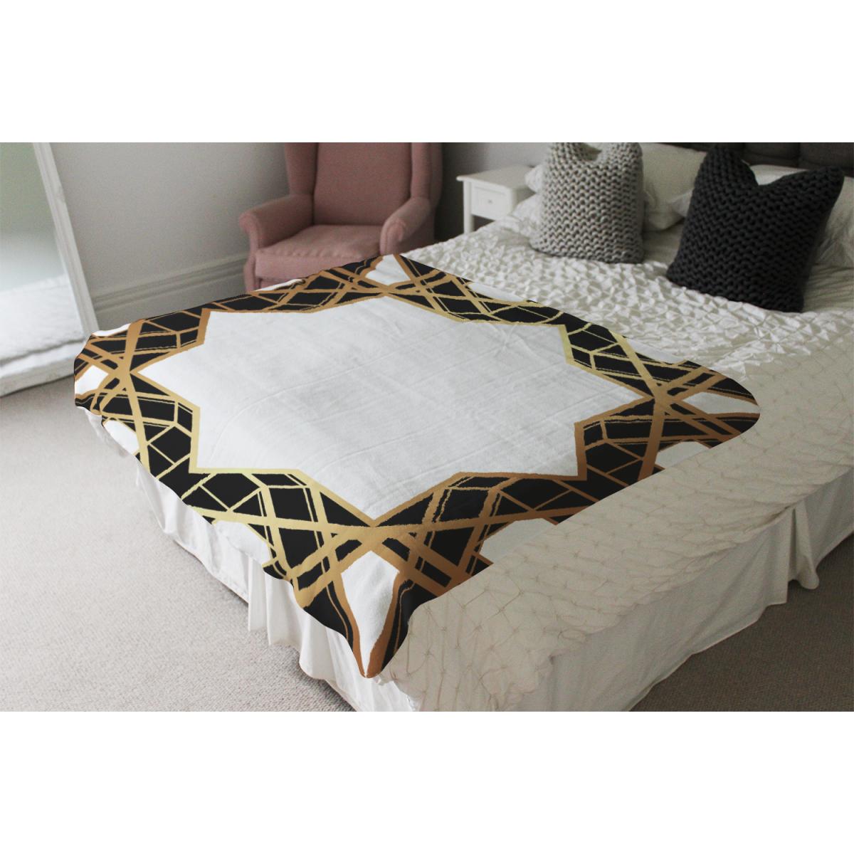 Art Deco Star Border Blanket - Gold – image 2