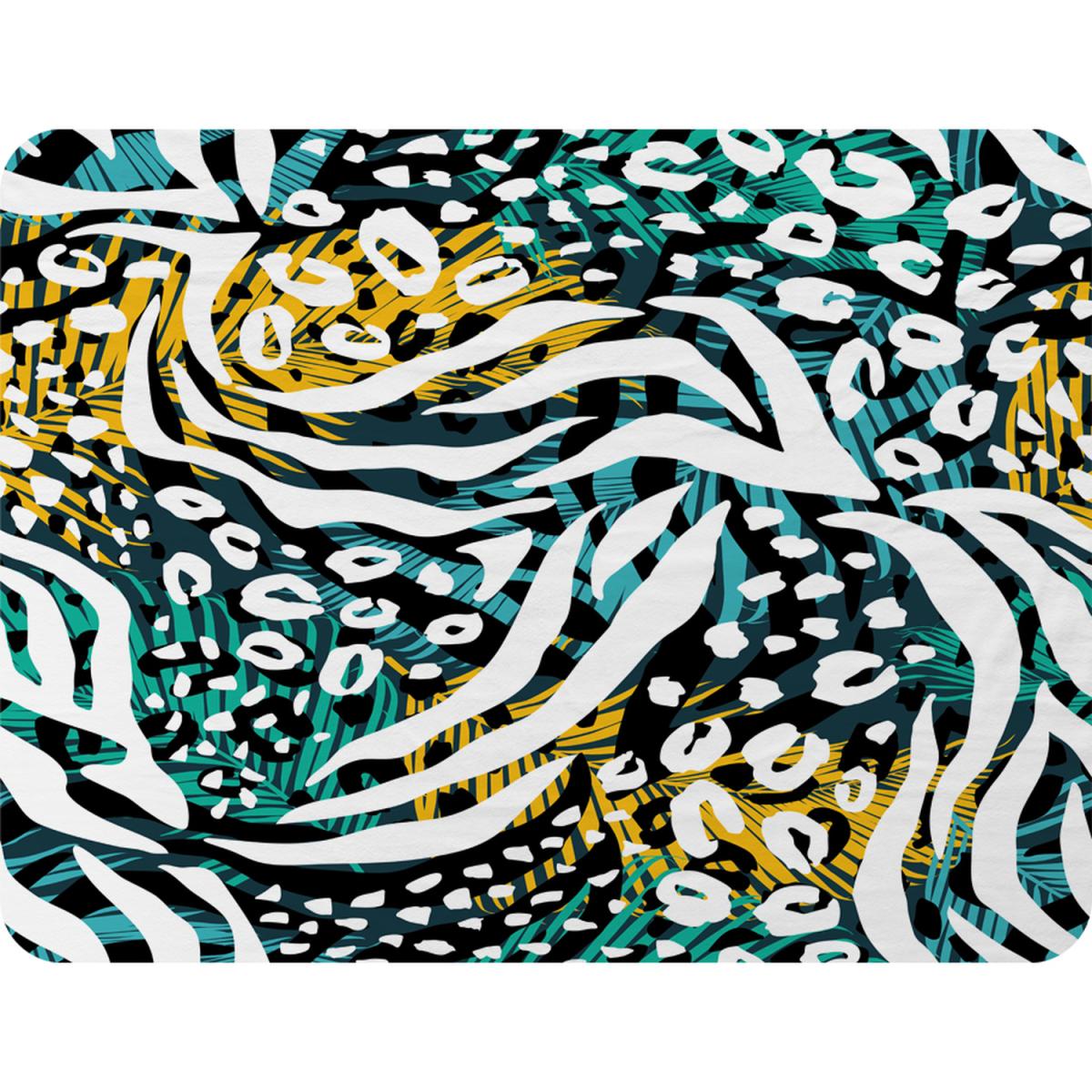 Tropical Leaves  Animal Print Blanket - Green – image 2