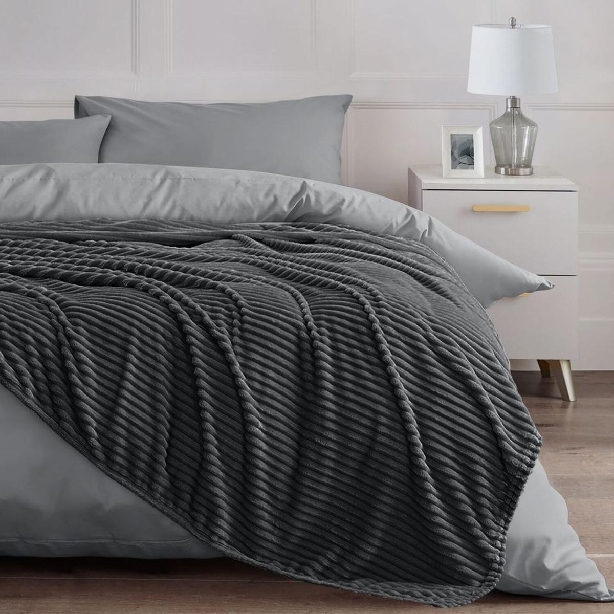 Thermal Supersoft Snug Cord Throw Blanket - Charcoal / 127x152 – image 2
