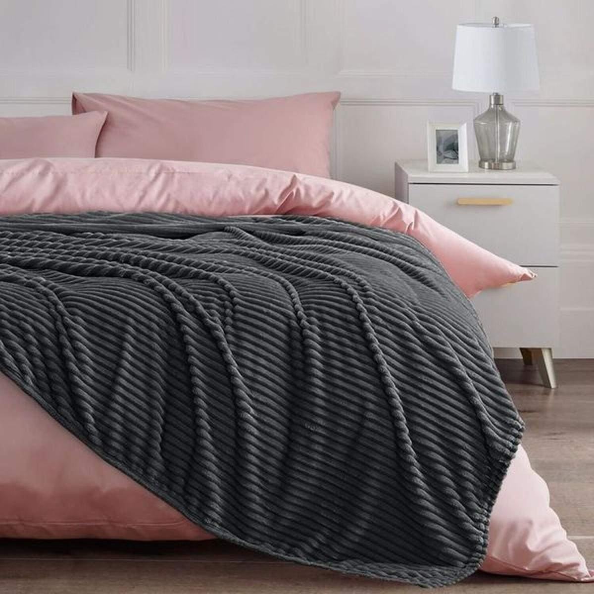 Thermal Supersoft Snug Cord Throw Blanket - Charcoal / 127x152 – image 4