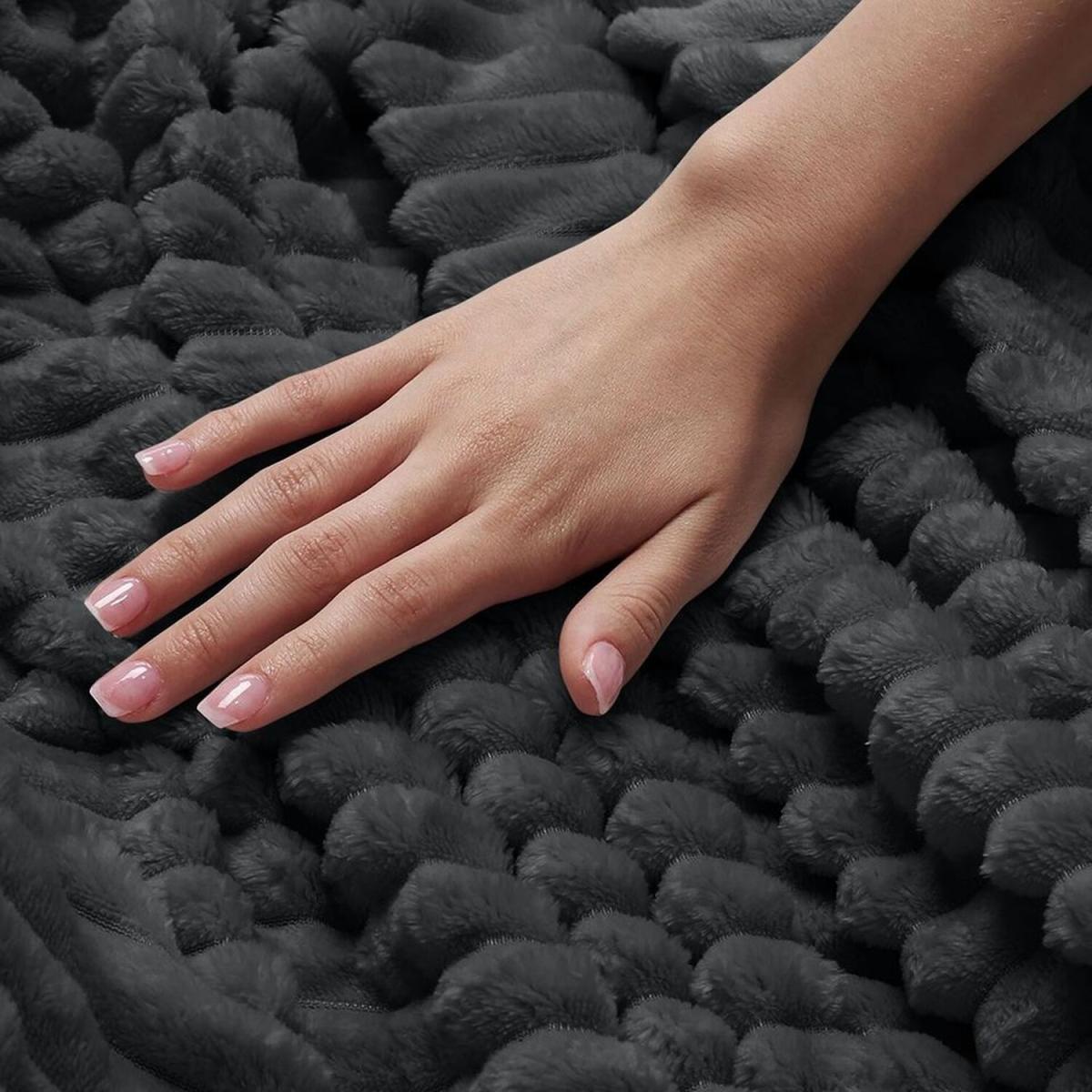 Thermal Supersoft Snug Cord Throw Blanket - Charcoal / 127x152 – image 5