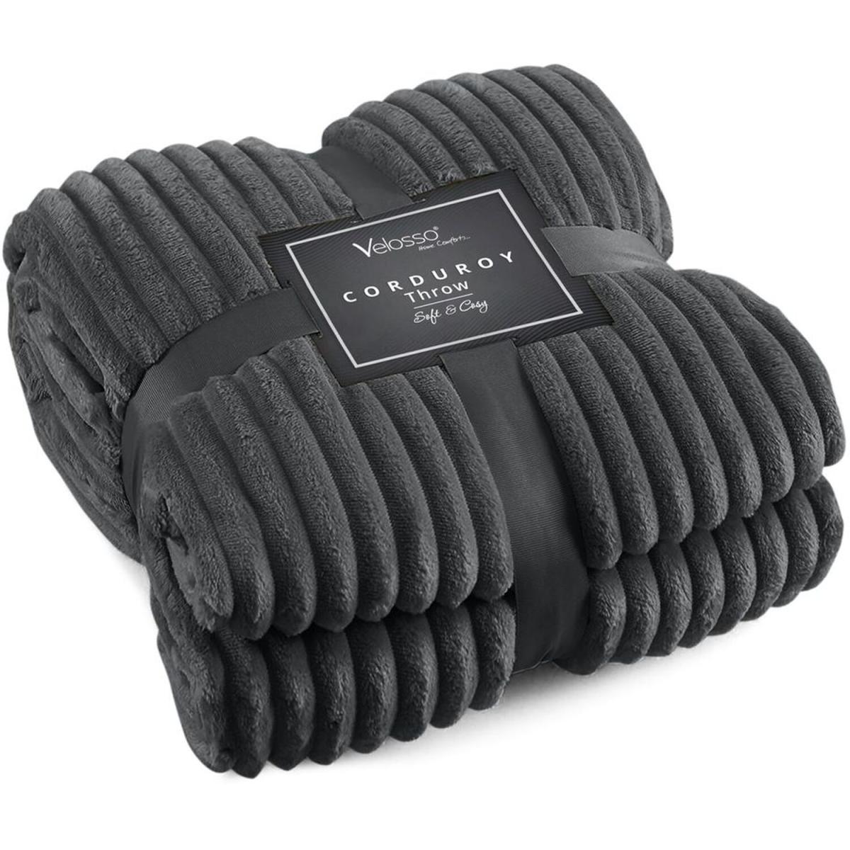 Thermal Supersoft Snug Cord Throw Blanket - Charcoal / 127x152 – image 6