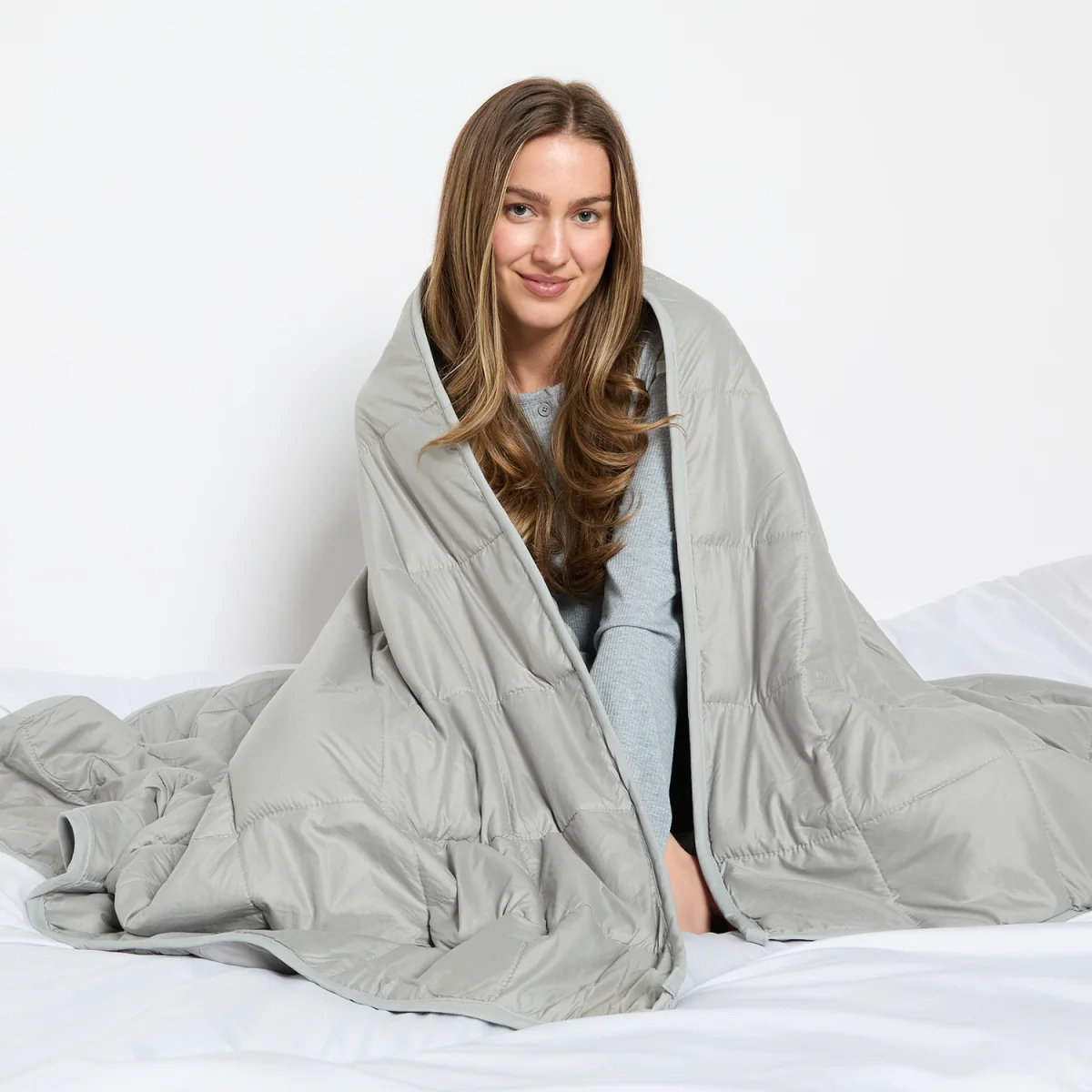 OHS Supersoft 10kg Weighted Blanket - Silver – image 1