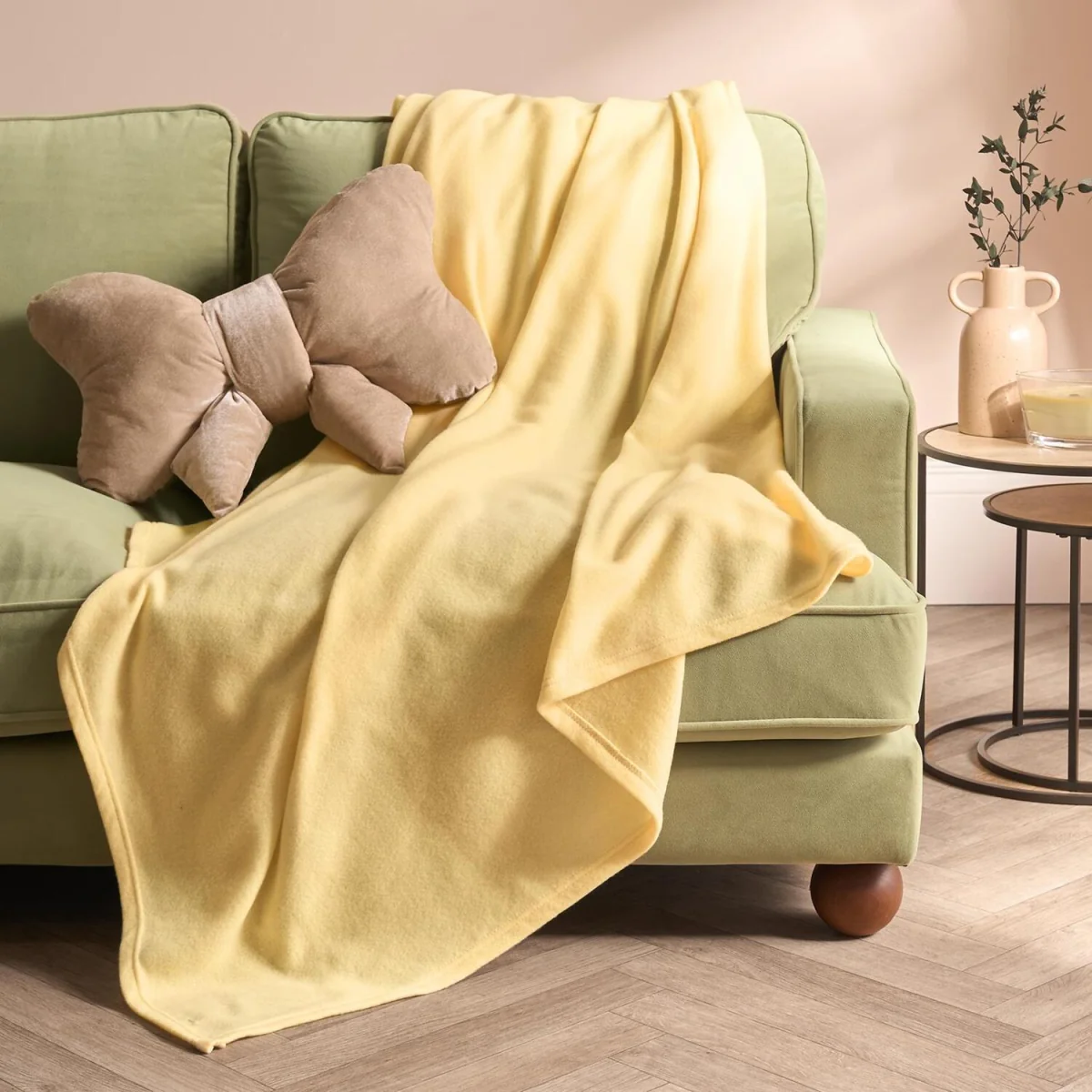 OHS Plain Fleece Throw - Lemon / 240cm – image 2