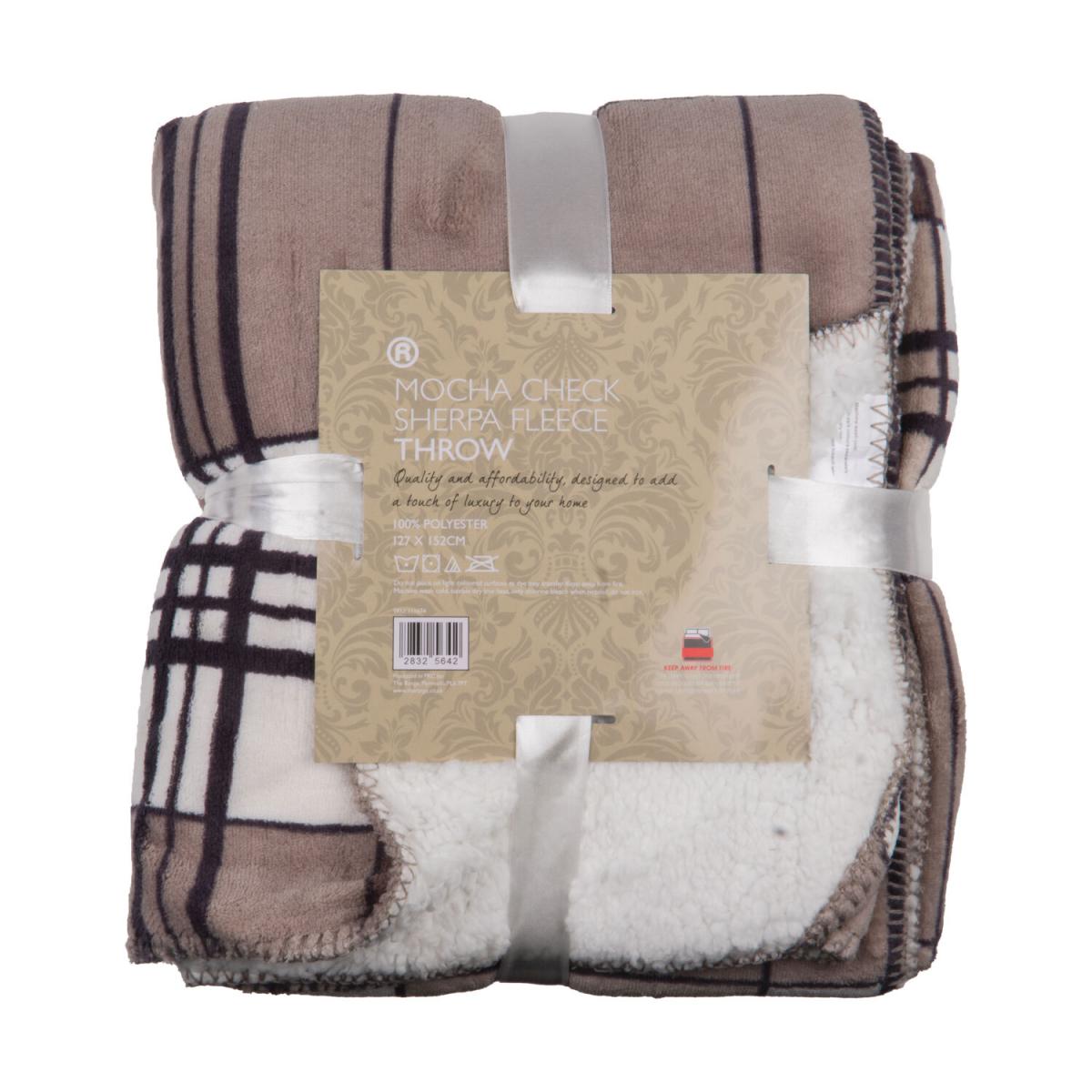 Check Fleece With Sherpa Throw – image 2