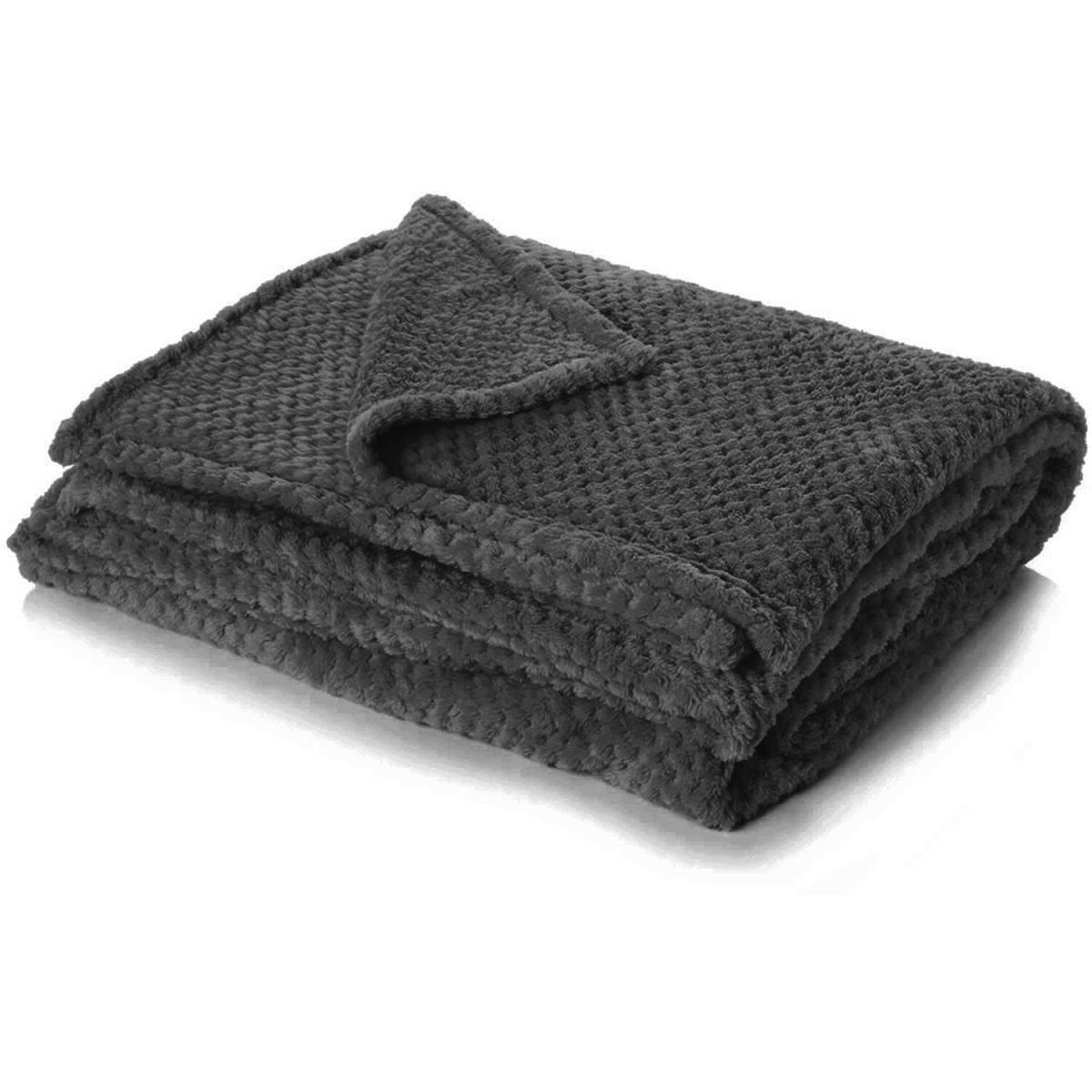 Luxury Large Waffle Honeycomb Mink Throw - Black / 200cm – image 5