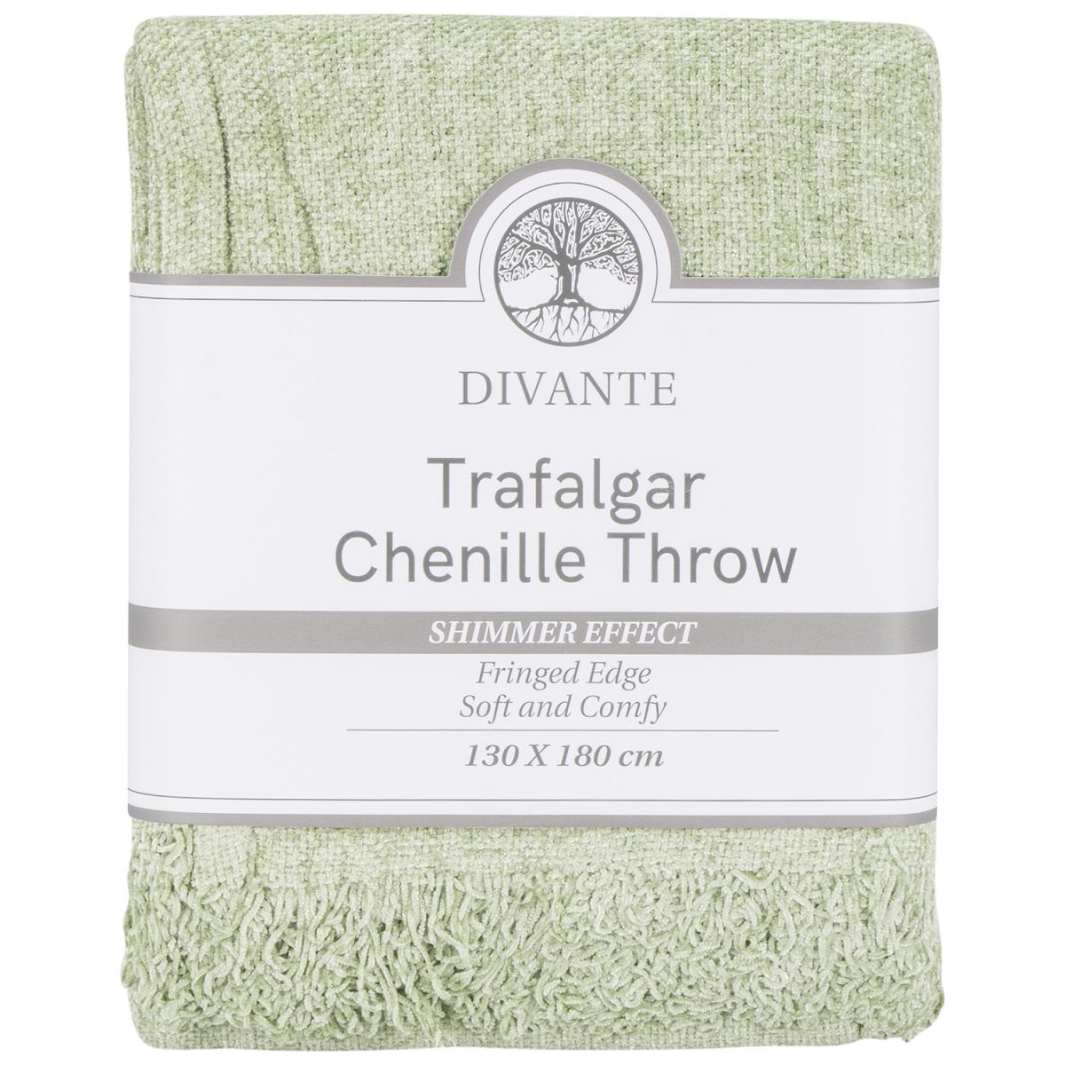 Shimmer Effect Trafalgar Chenille Throw - Sage – image 2