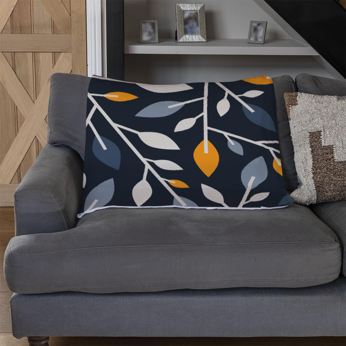 Geometric Abstract Blanket - Blue – image 2