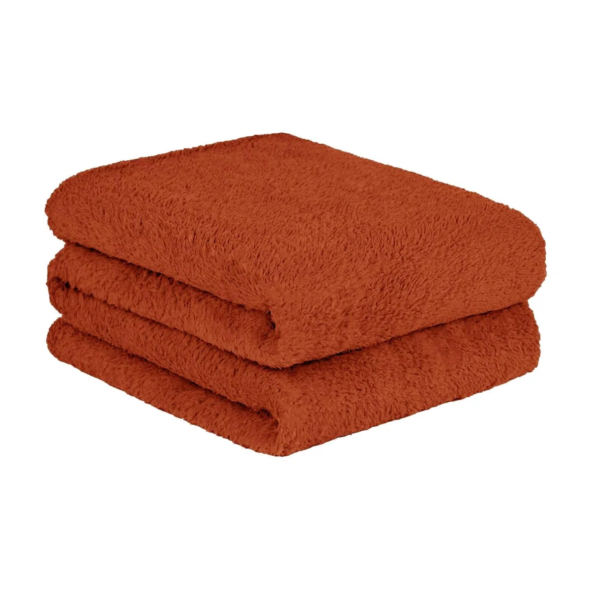 Teddy Fleece Blanket Throw - Rust / 200cm