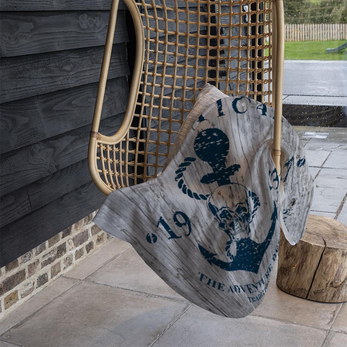 Anchor Print On Wood Blanket – image 1
