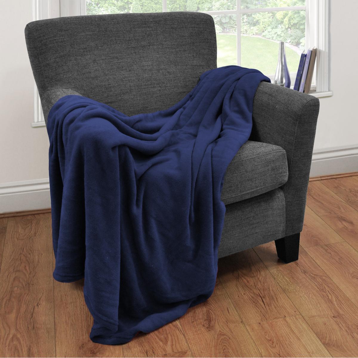 Microfleece Throw - Navy – image 1