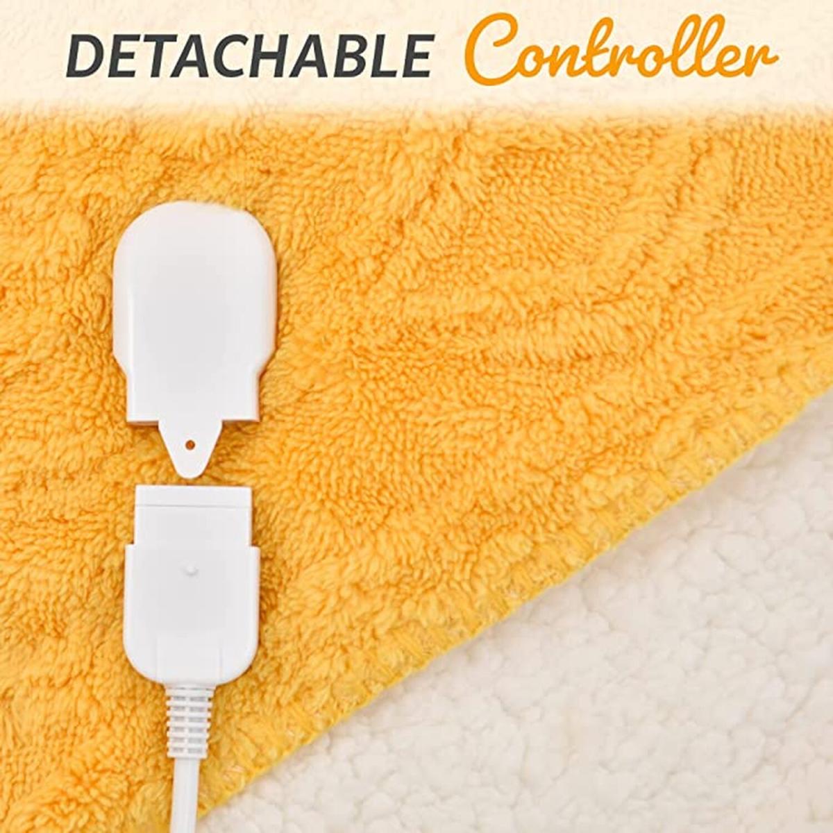 GlamHaus Heated Throw Electric Blanket - Luxurious and Soft Design - Yellow – image 3